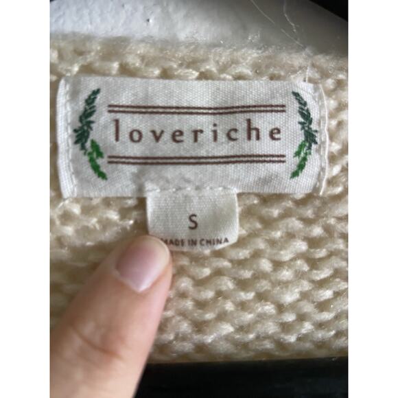 Women's Stripe Open Front Cardigan Small Cable Knit Fuzzy Boho Costal Cozy - Picture 3 of 8